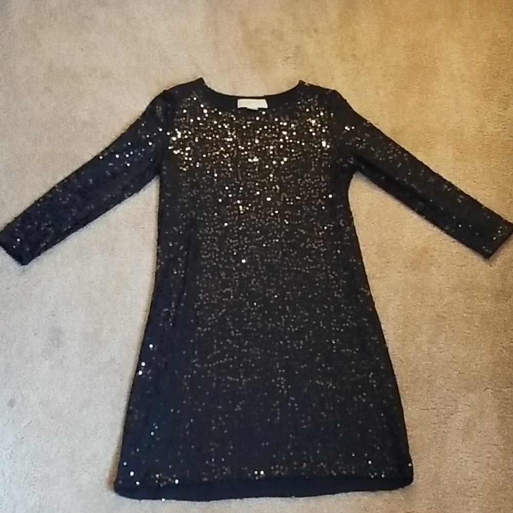 Michael Kors Black Sequin Party Dress
